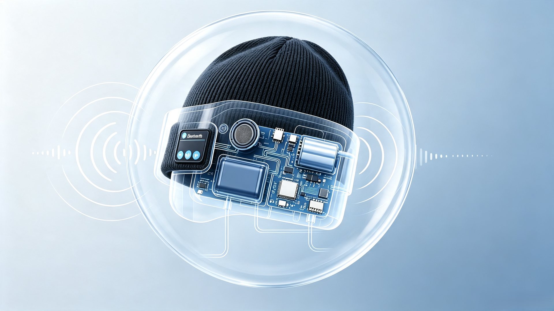 Bluetooth knit hat audio module structure visual
